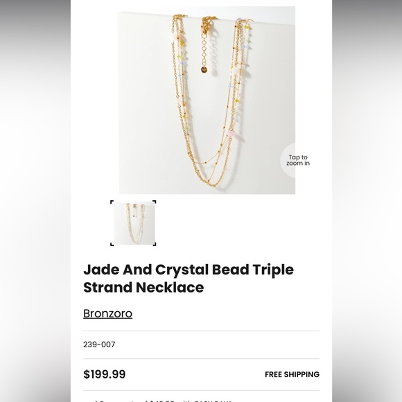 Bronzoro Italy Designer Gold and Jade Bead Mutli Strand Necklace - Picture 6 of 6